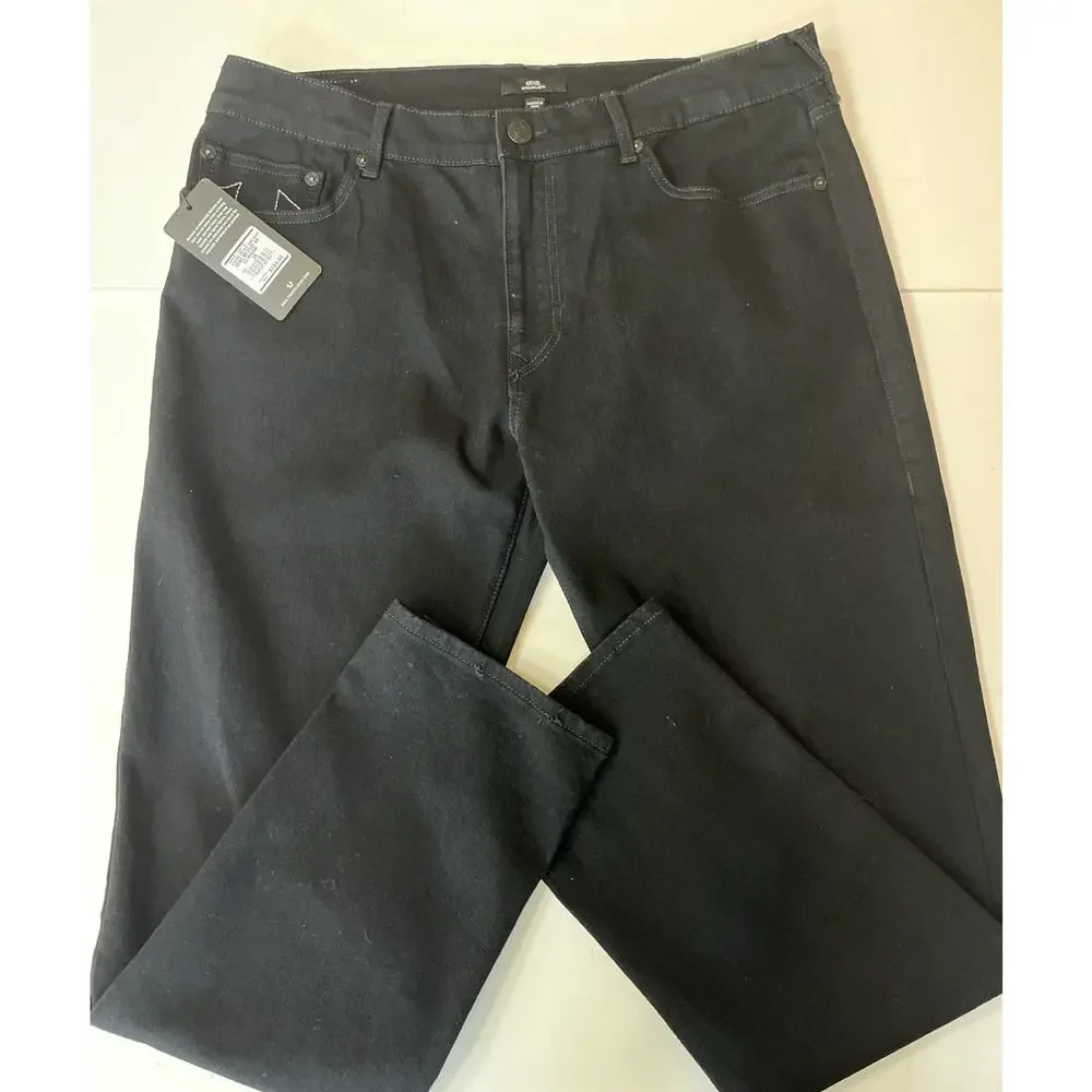 True Religion Jeans Mens 36x32 Geno Relaxed Slim No Flap Black Denim NWT